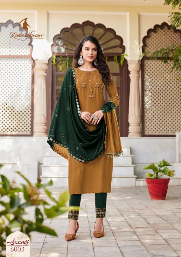 Ladies Flavour Saanvi Vol 6 Exclusive Kurti With Bottom Dupatta Collection